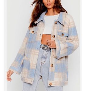 Oversized Plaid Brush Jacket